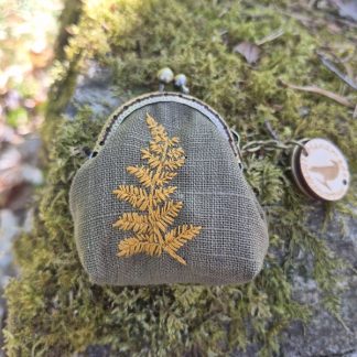 Avaimenperäkukkaro Saniainen (oliivinvihreä)